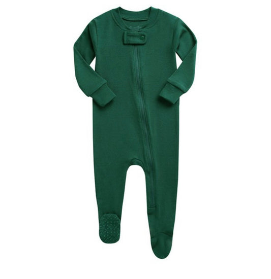 Zippered Footie Pajamas (Hunter Green)